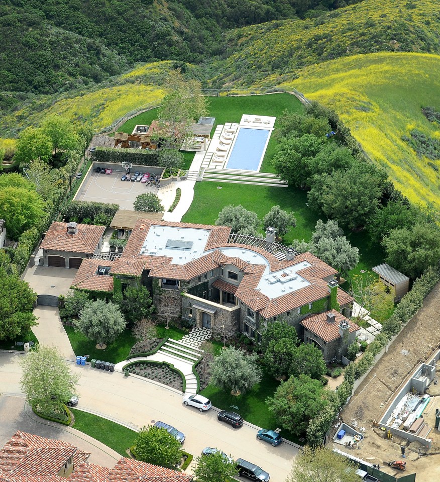 Kourtney Kardashian's Calabasas mansion seen in aerial shots