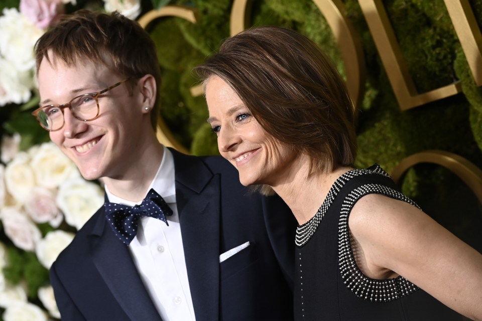 Jodie Foster and Kit Bernard at the Golden Globe Awards.