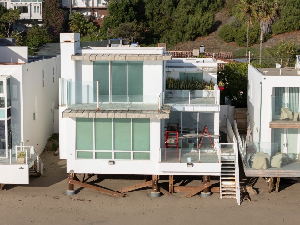 The $8.4 million Malibu beach house is seen here before the fire