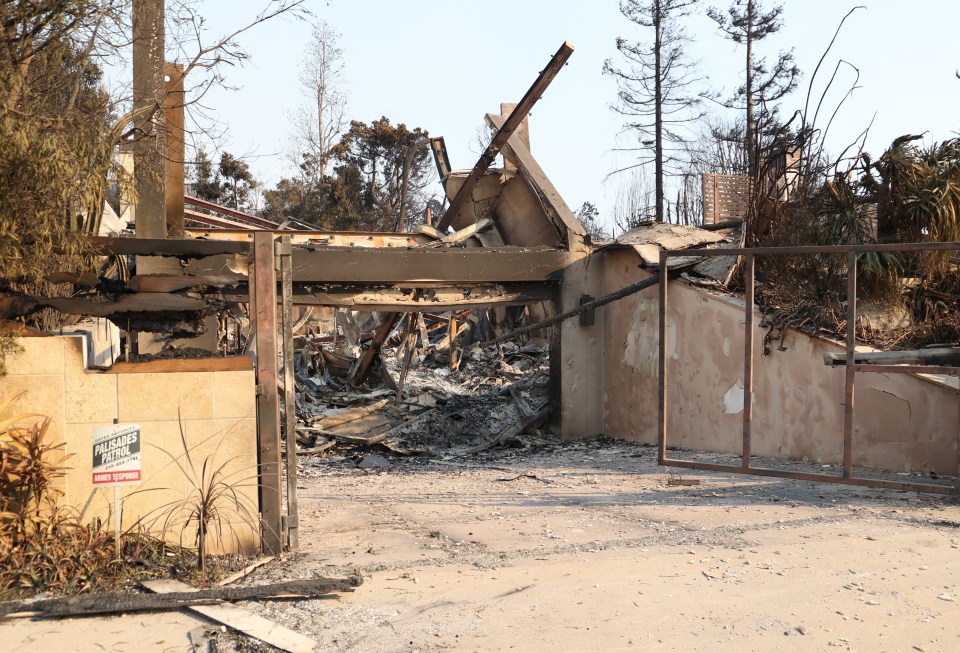 The Oscar winner's Pacific Palisades home was burned to the ground