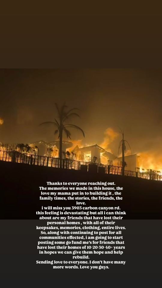 The Carbon Canyon estate was devastated in the wildfires