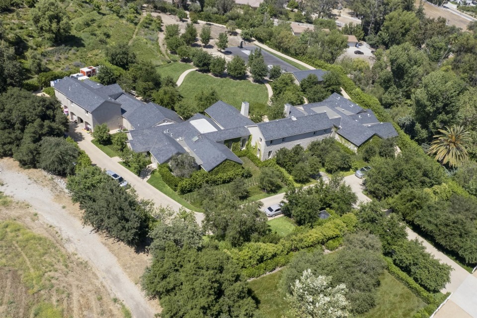 Aerial view of Kim Kardashian's Hidden Hills compound.