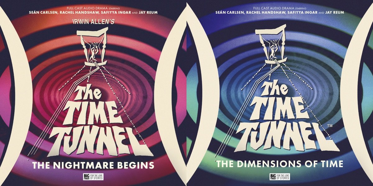 The box art for The Time Tunnel Big Finish audioplays.