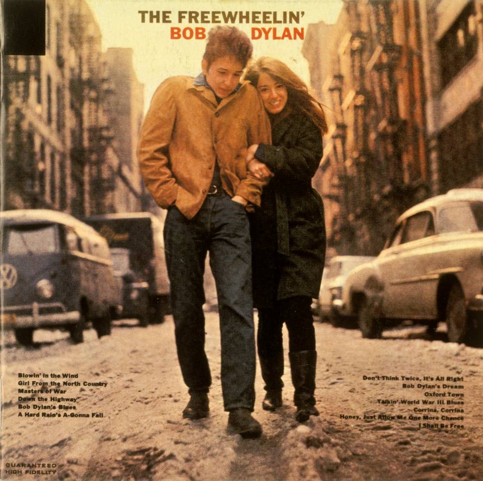 Bob Dylan's "Freewheelin'" album cover.