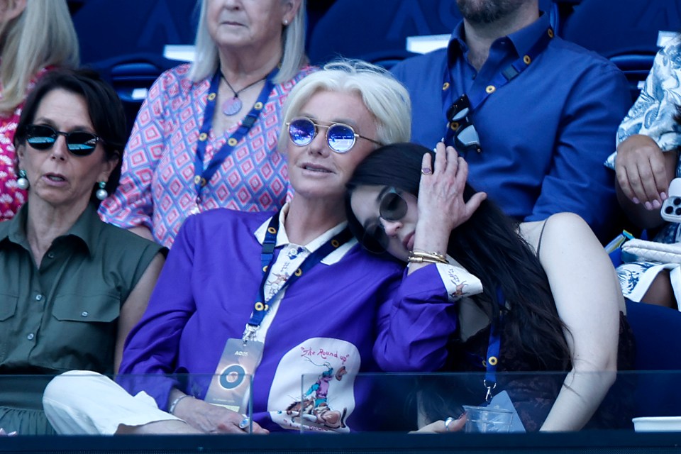 Deborra-Lee Furness and her daughter Ava Eliot Jackman at a tennis match.