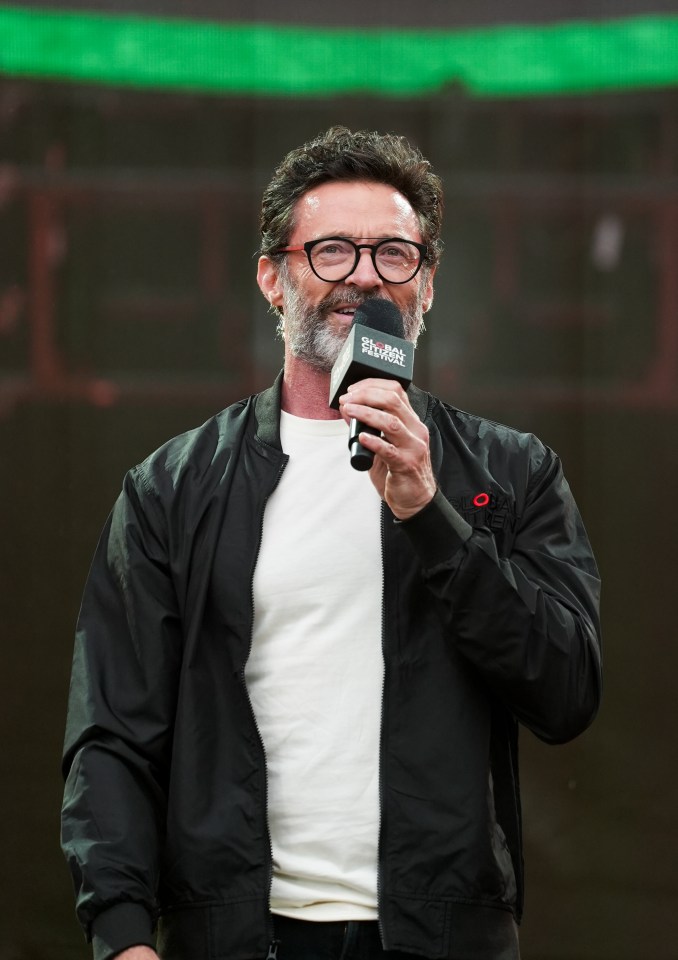 Hugh Jackman speaking at the Global Citizen Festival.