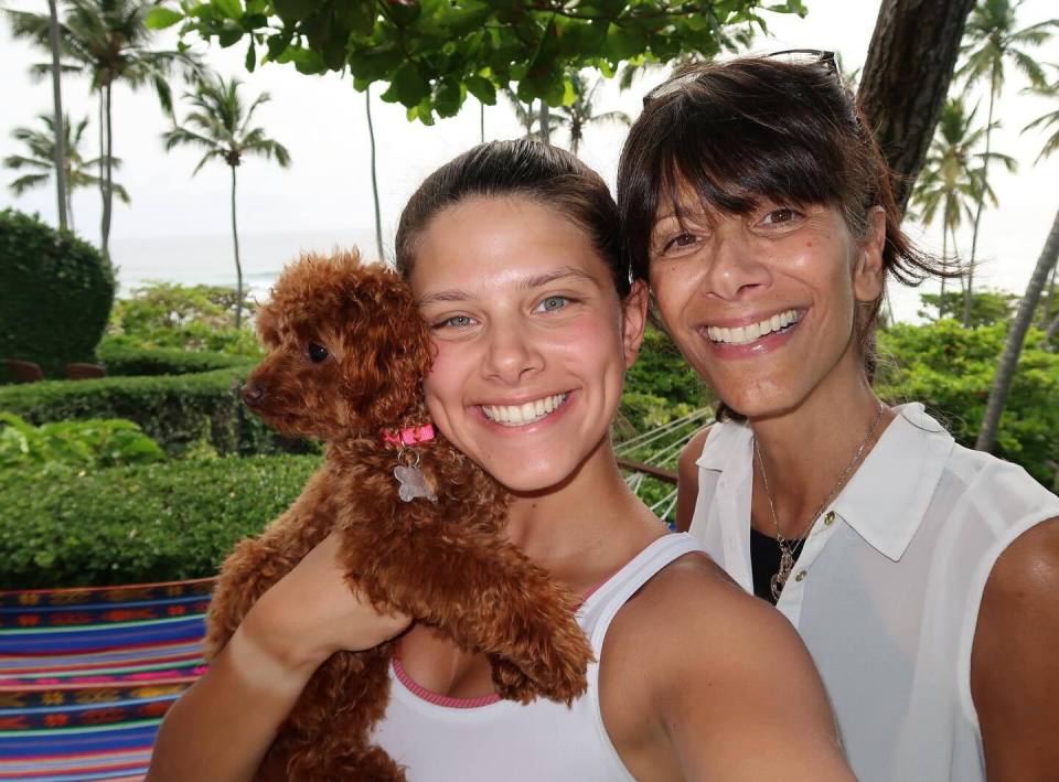 Deborah Finck with her daughter and dog.