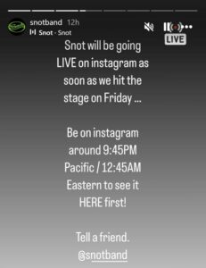 SNOT's First Comeback Concert To Be Livestreamed On Instagram