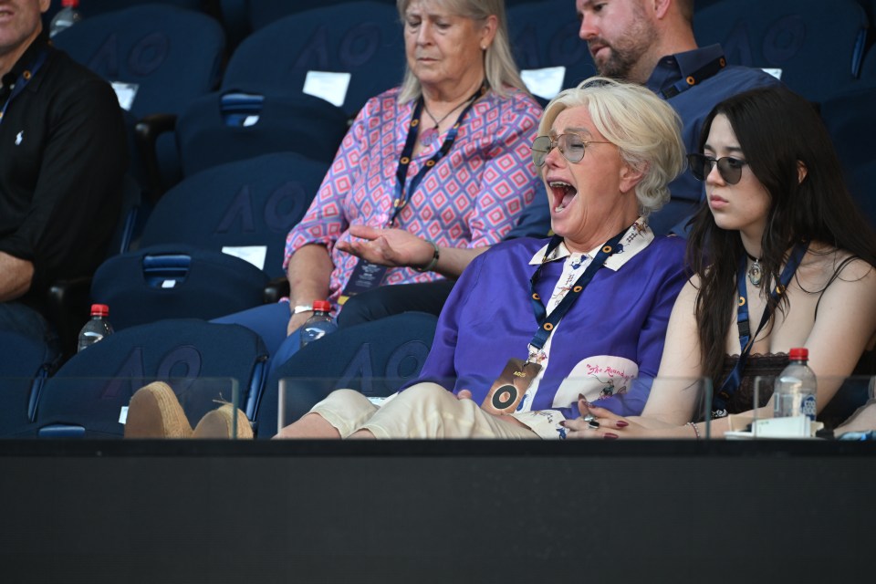 Deborra-Lee Furness and Ava Eliot Jackman at a tennis match.