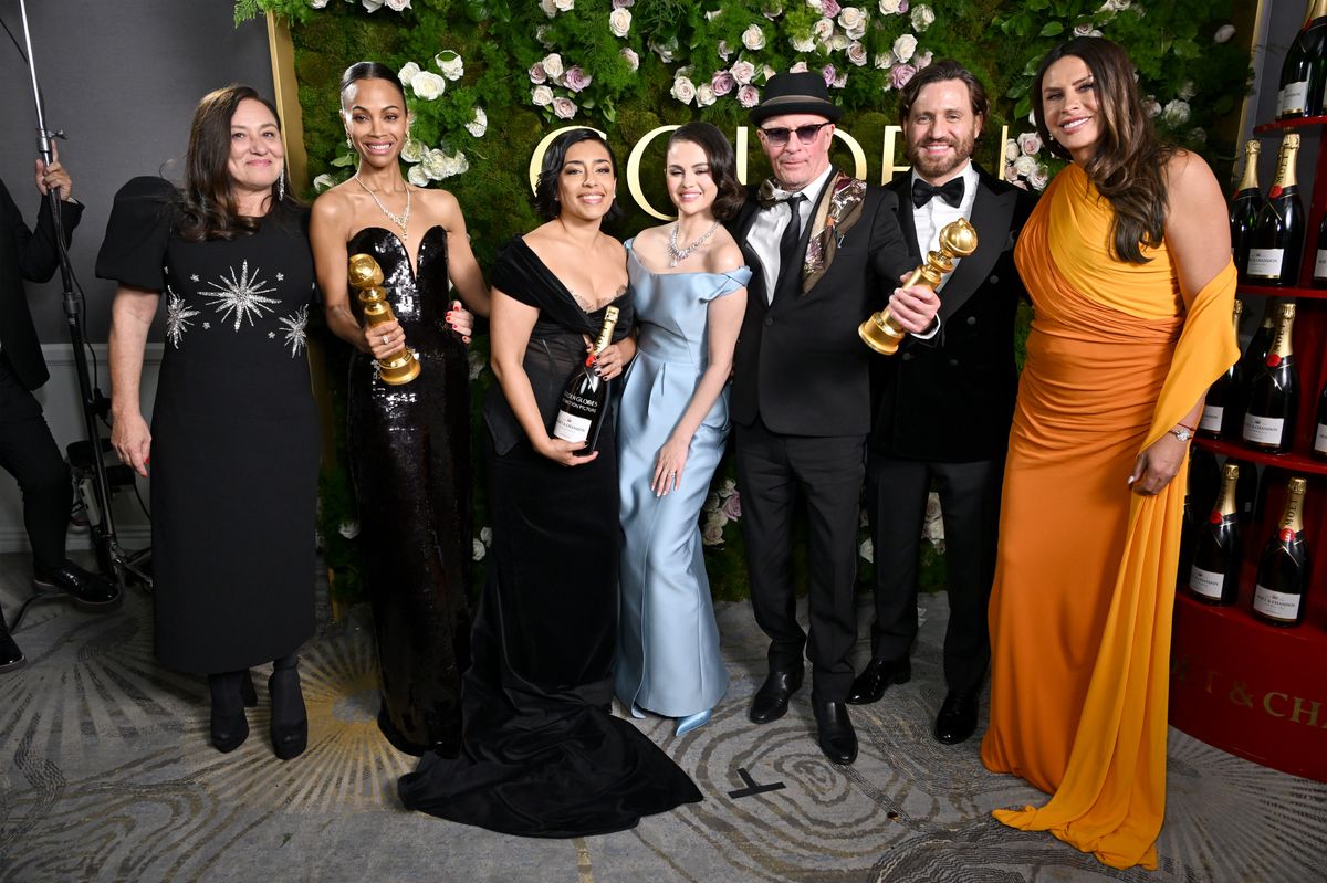 Zoe Saldana, Adriana Paz, Selena Gomez, Jacques Audiard, Edgar Ramirez, and Karla Sofia Gascon 