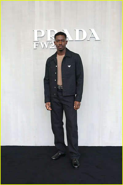 Damson Idris at the Prada fashion show