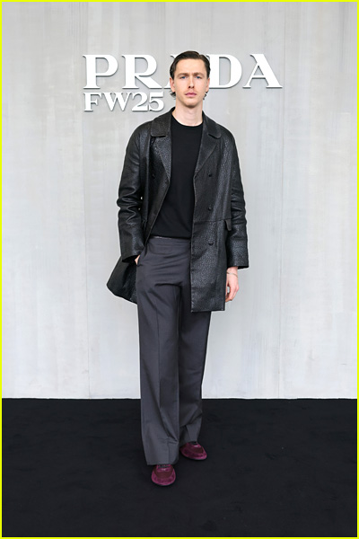 Harris Dickinson at the Prada fashion show