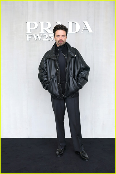 Sebastian Stan at the Prada fashion show