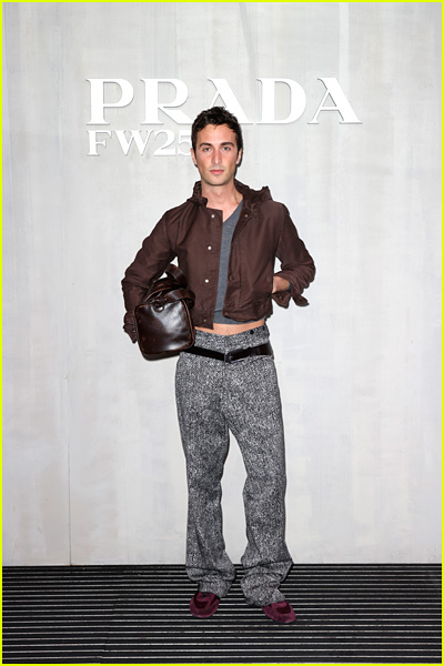 Mattia Stanga at the Prada fashion show