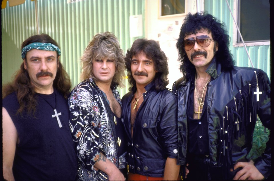 Photo of Ozzy Osbourne and Black Sabbath band members.