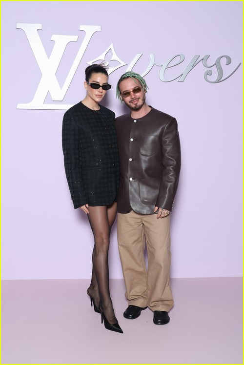 J Balvin and Valentina Ferrer at the Louis Vuitton show