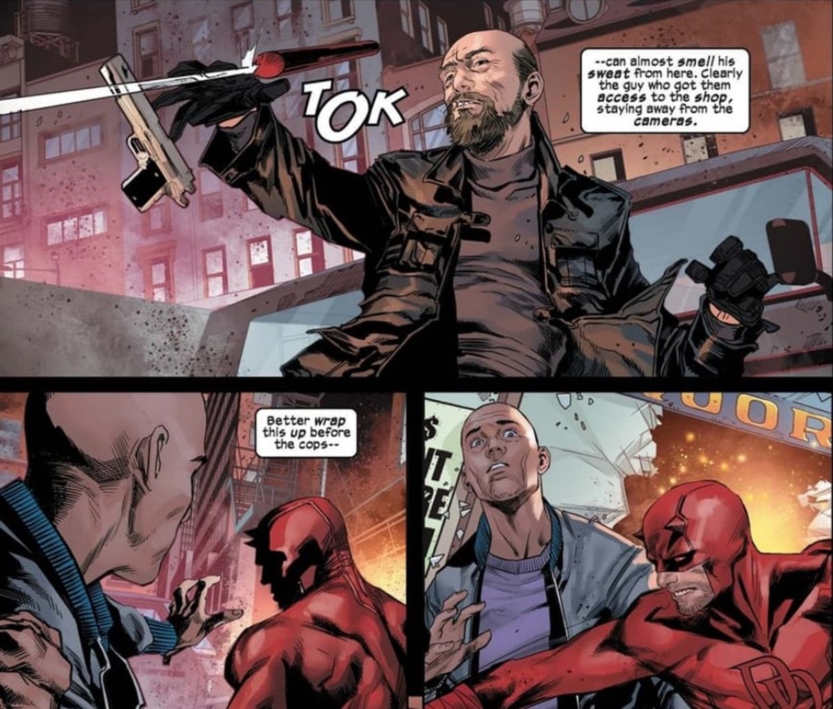 Daredevil accidentally kills a robber in Daredevil #1 from 2019.