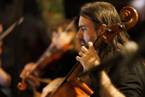 Andrew Dalziell performs in a quartet at Night Temple on Saturday, Dec. 21, 2024 in Los Angeles, CA.