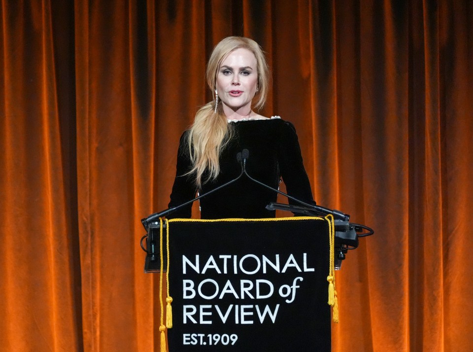 Nicole Kidman speaking at the National Board of Review Gala.