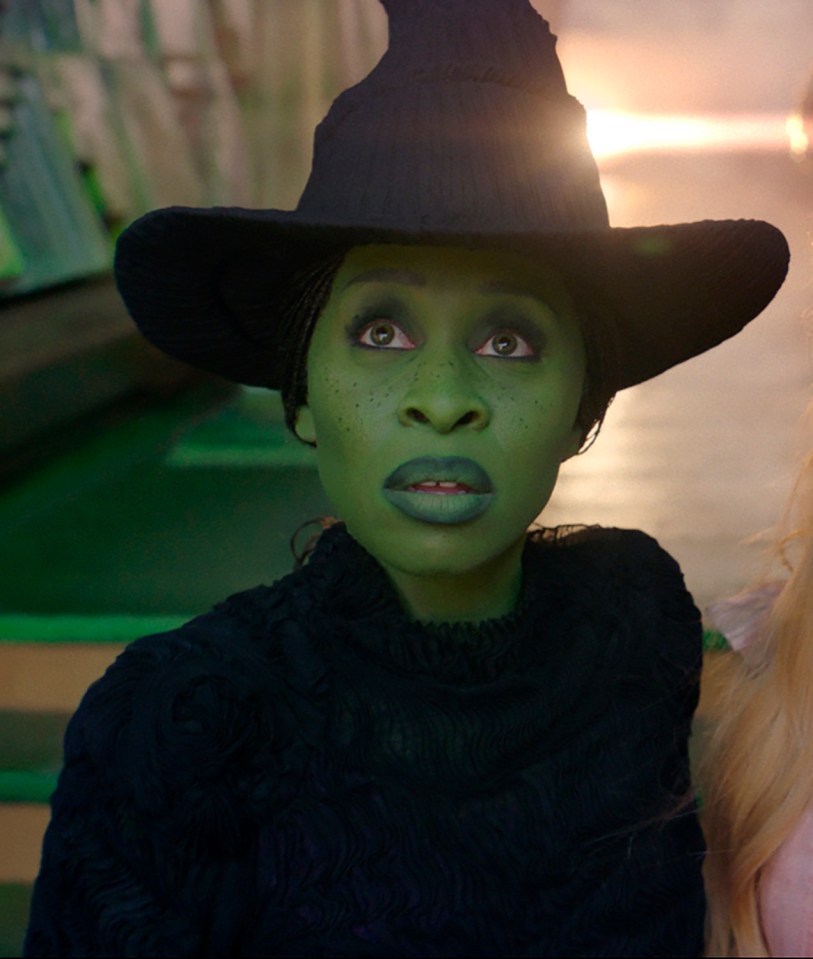 Cynthia Erivo and Ariana Grande in a scene from the film "Wicked."