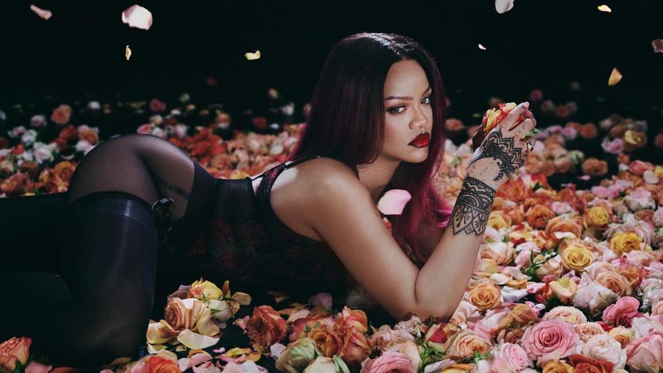 Rihanna in Savage X Fenty Valentine's Day campaign.