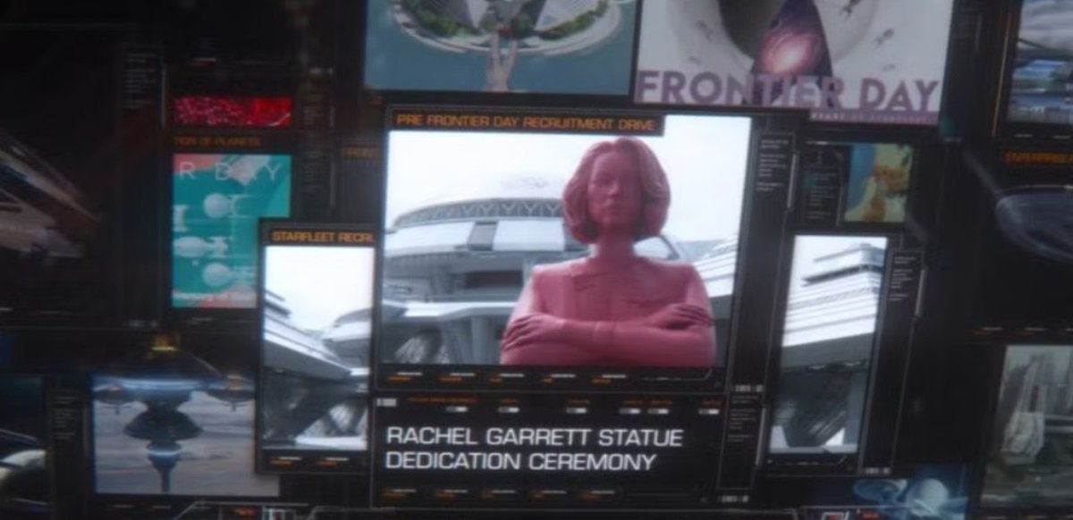 The memorial statue of Captain Rachel Garrett as seen in Star Trek: Picard.