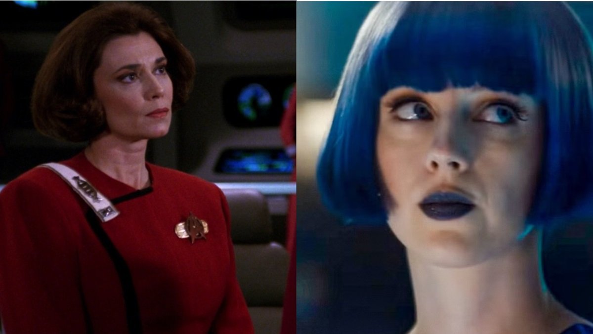 Rachel Garrett in Star Trek: The Next (L) and Rachel Garrett in Star Trek: Section 31