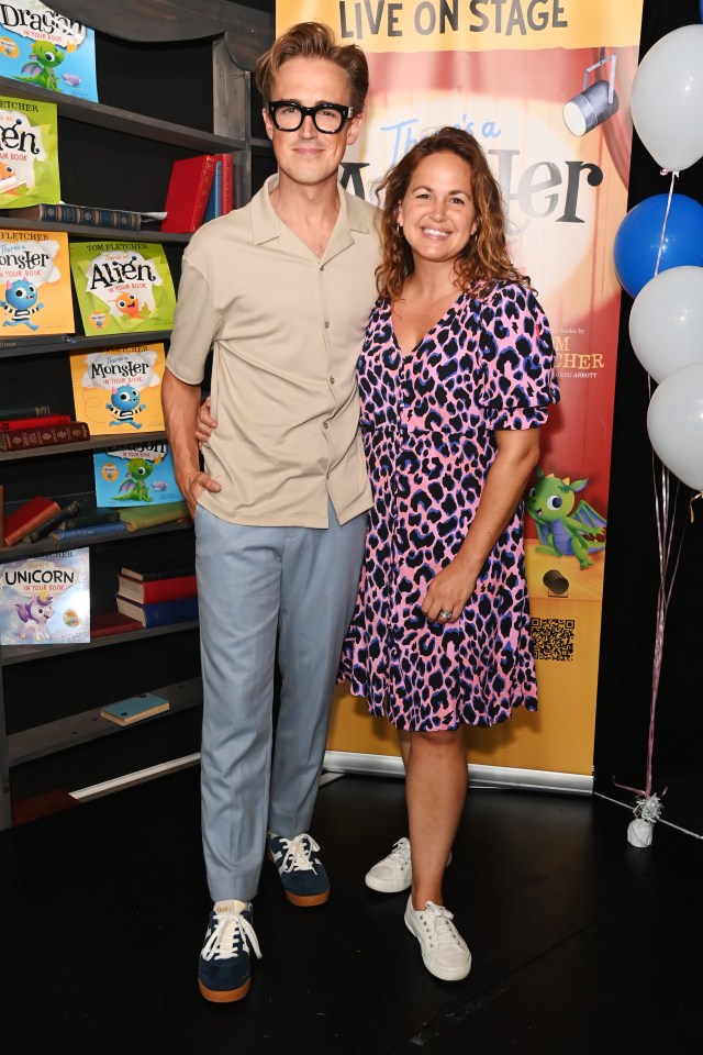 Tom Fletcher and Giovanna Fletcher at the press performance of "There's A Monster In Your Show."