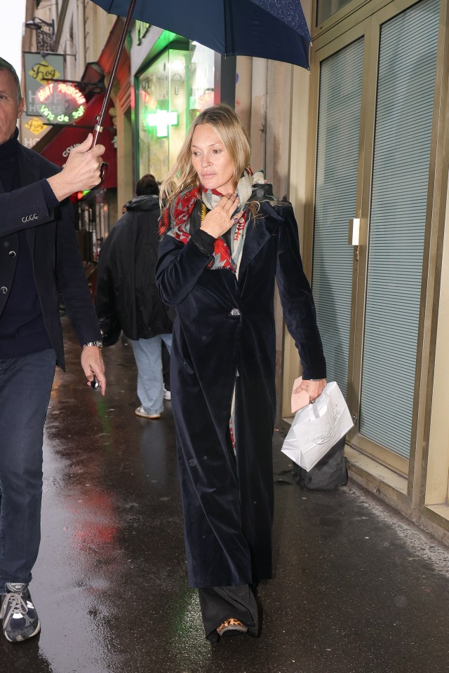 Kate Moss leaving a pharmacy in Paris.