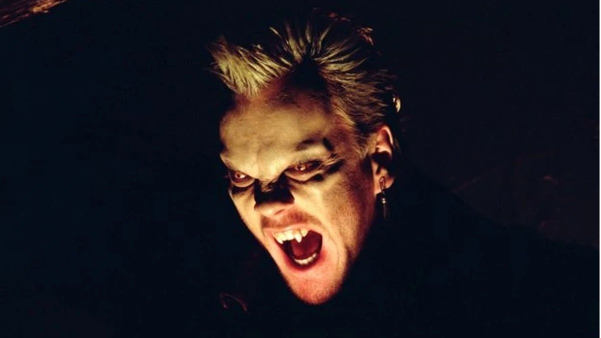 Kiefer Sutherland as the vampire David from The Lost Boys. 