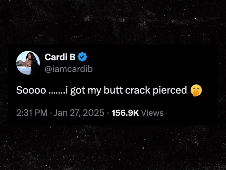 Cardi B Reveals Proof Of Her New Butt Crack Piercing