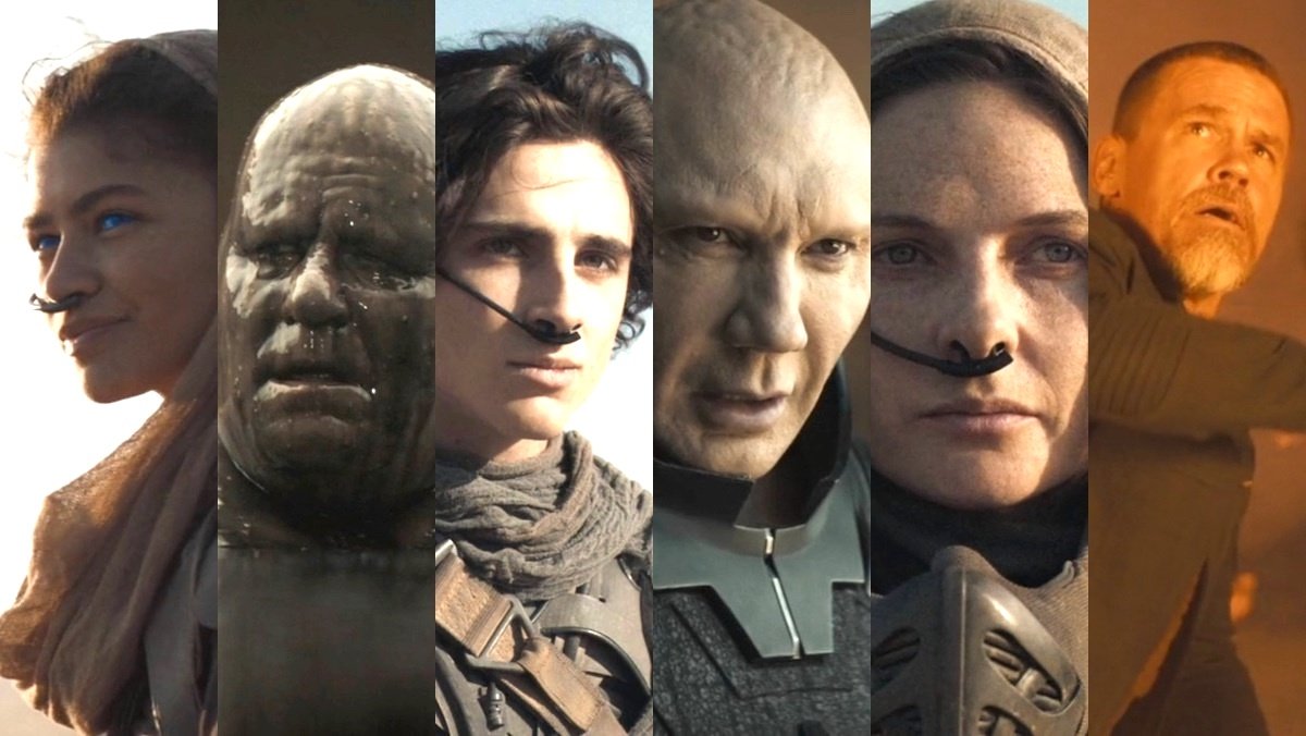 Headshots of six different characters from Dune