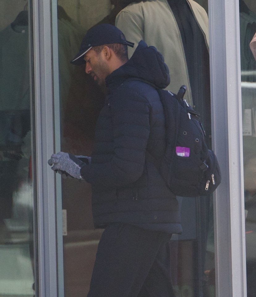 Matt James leaving a Lululemon store in New York City.