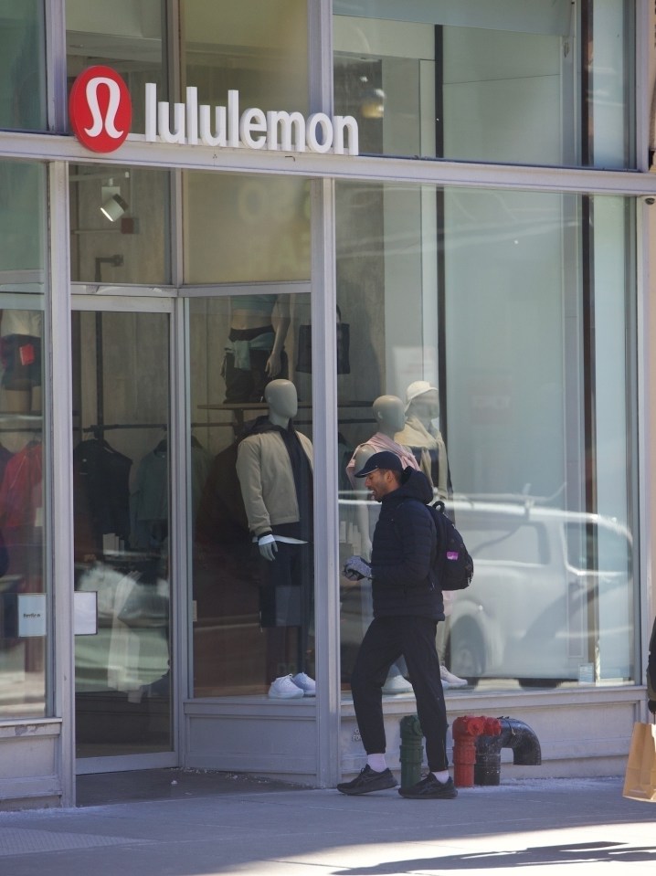 Matt James outside a Lululemon store in New York City.