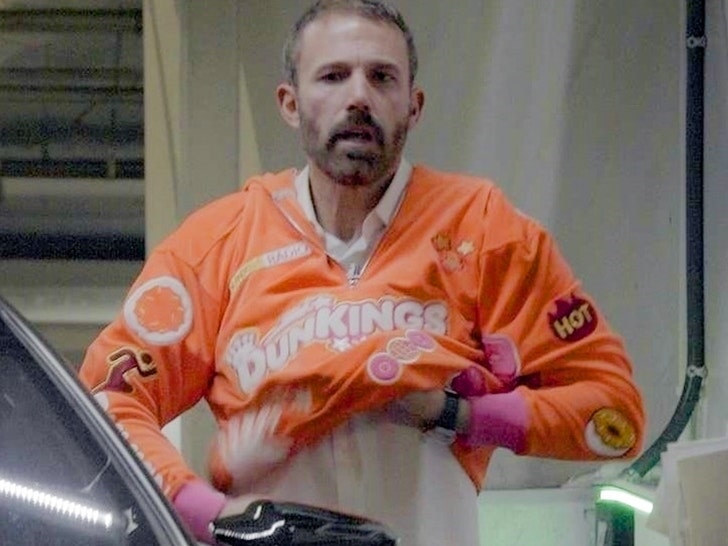 Ben Affleck seen with a Dunkin’ “DunKings” tracksuit