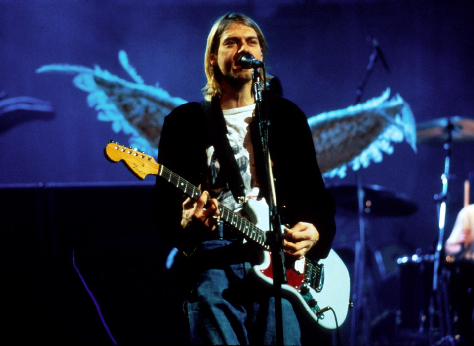 Kurt Cobain of Nirvana performing in New York City.