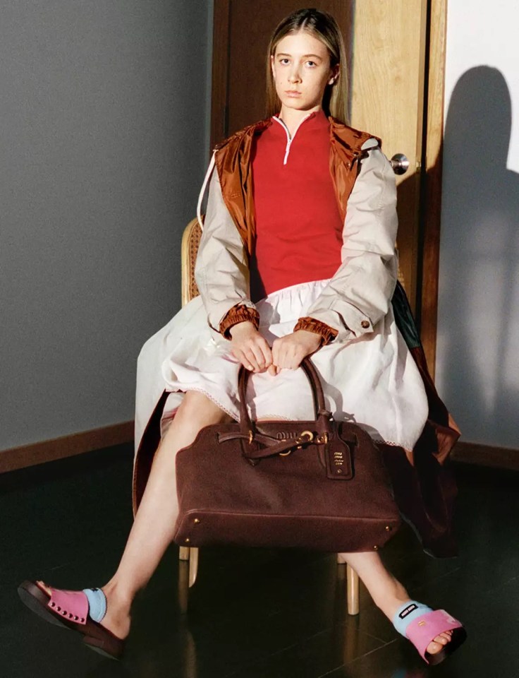 Sunday Rose Kidman in a Miu Miu campaign.