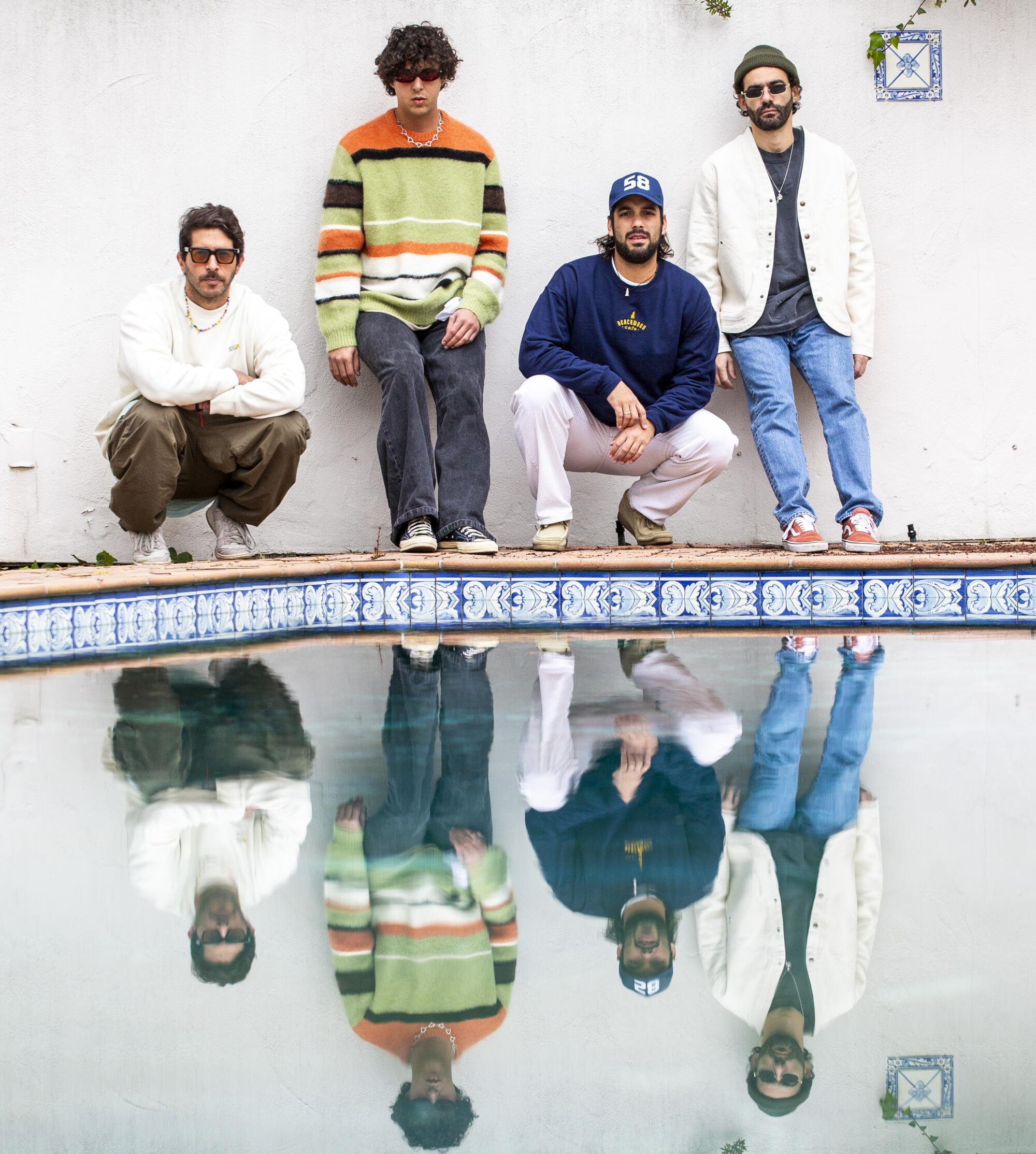 Los Angeles, CA - January 30: Members of Rawayana, a four-person band.