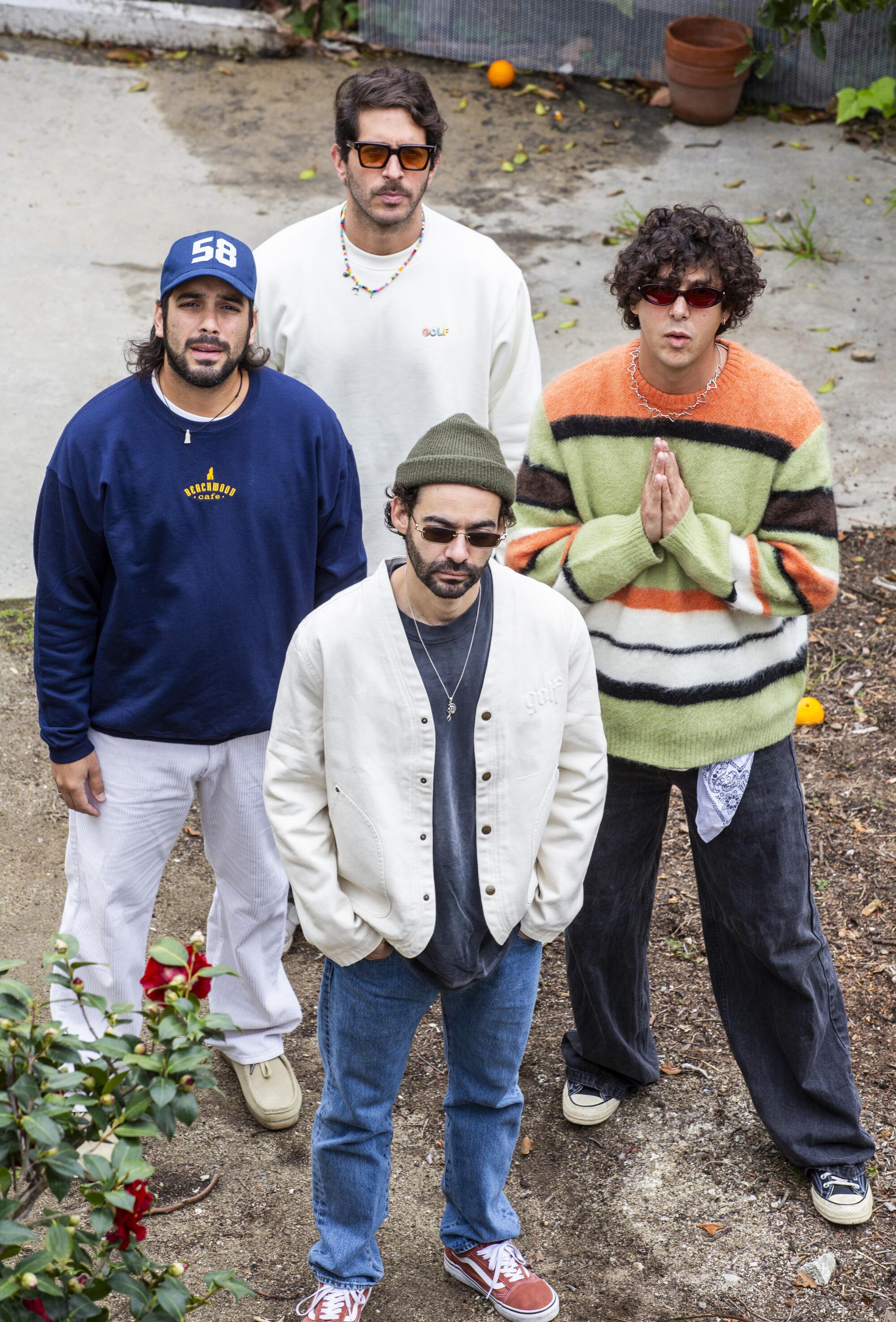 Los Angeles, CA - January 30: Members of Rawayana, a four-person band.