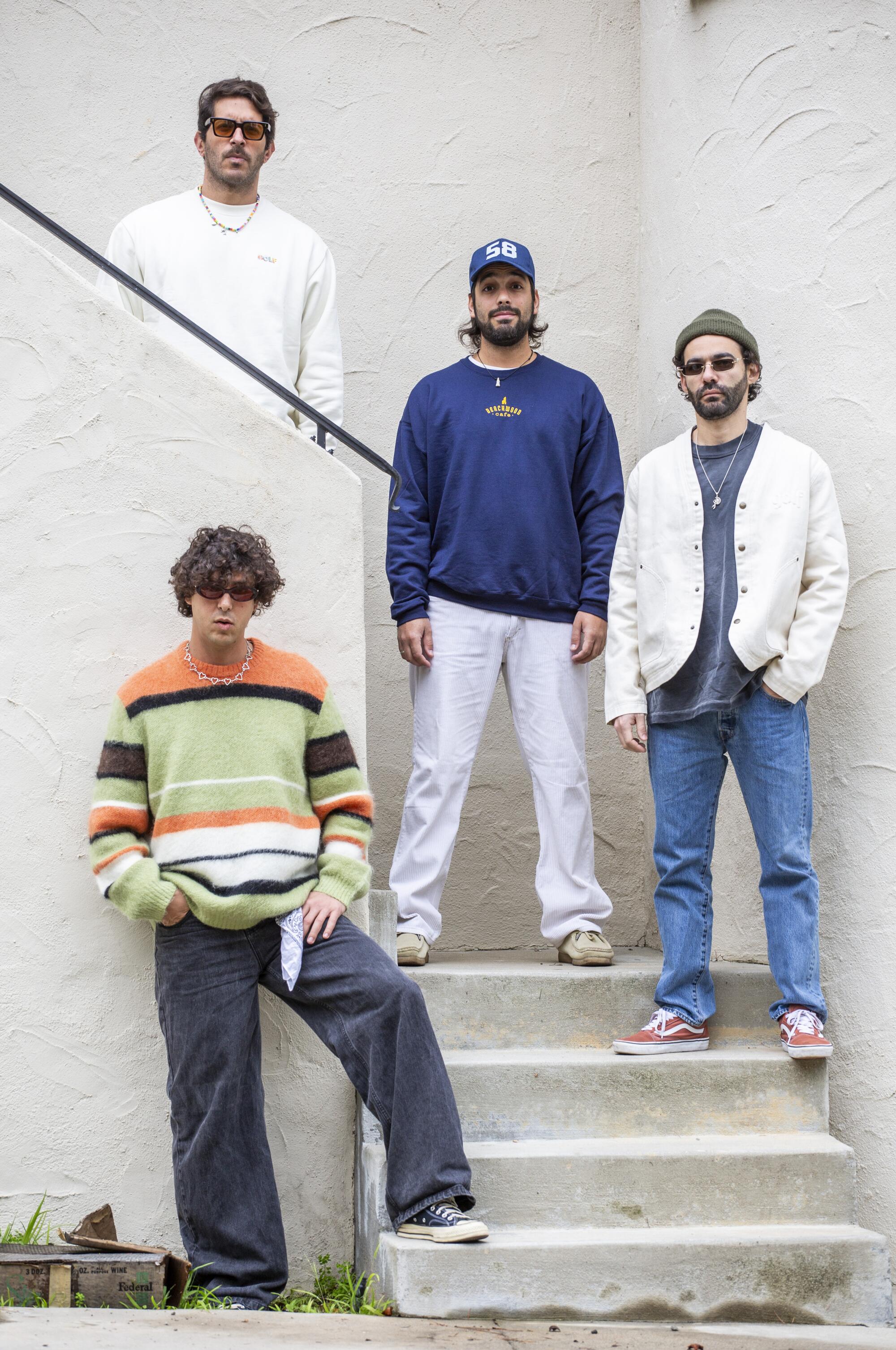 Los Angeles, CA - January 30: Members of Rawayana, a four-person band.