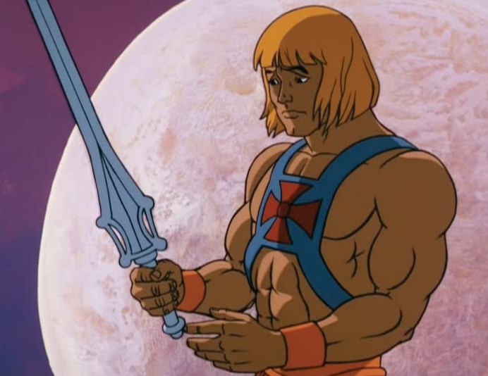 He-Man holding Power Sword.