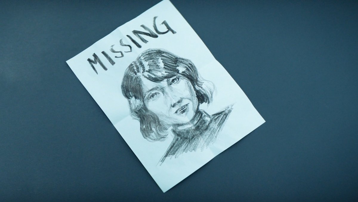 A missing poster with a drawn photo of Ms. casey