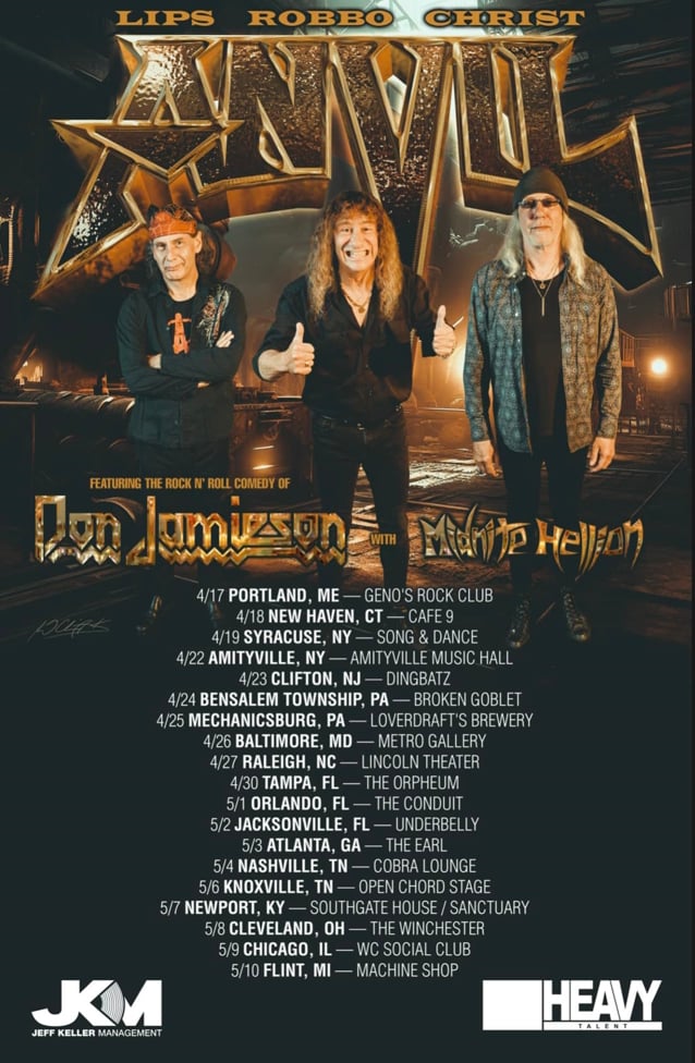 ANVIL Announces Spring 2025 U.S. East Coast Tour With DON JAMIESON And MIDNITE HELLION