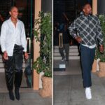 A'ja Wilson, a WNBA star for the Las Vegas Aces, on a date night with Bam Adebayo of the Miami Heat at Novikov in Beverly Hills