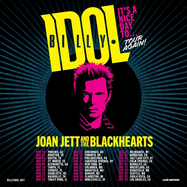 BILLY IDOL And JOAN JETT & THE BLACKHEARTS Announce 2025 U.S. Tour