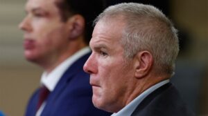 Former NFL quarterback Brett Favre testifies before the House Ways and Means Committee