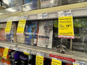 locked razor cartridges at CVS