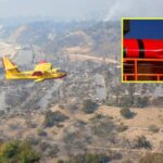 Super Scooper plane battling the Pacific Palisades Fire in January 2024