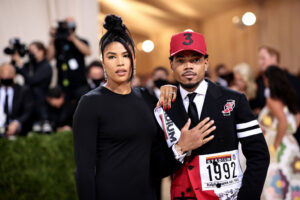 Kirsten Corley and Chance The Rapper attend The 2021 Met Gala Celebrating In America: A Lexicon Of Fashion - Arrivals