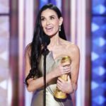 Demi Moore wins Best Performance by a Female Actor in a Motion Picture Musical or Comedy during the 82nd Annual Golden Globes on Sunday.